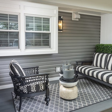 Wynnewood, PA: Black and White Outdoor Patio