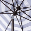 Safavieh Vienna 11' Round Crank Umbrella, Navy/White