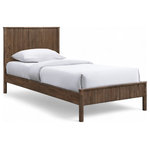 Meridian Furniture - Kivo Solid Wood Bed, Walnut, Twin - Indulge in the allure of the Walnut Kivo Twin Bed by Meridian Furniture. Its captivating design and luxurious Walnut elevate any space with effortless elegance. Crafted with precision and durability in mind, this stunning piece becomes the focal point of gatherings, fostering moments of connection and warmth. Embrace sophistication and style with the Kivo Twin Bed, a testament to exquisite taste and timeless beauty.