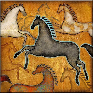 Tile Mural, Southwest Horse 3 by Dan Morris