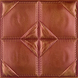 DCT LRT39 Faux Leather Ceiling Tile - Orange Gold - Ceiling Tile