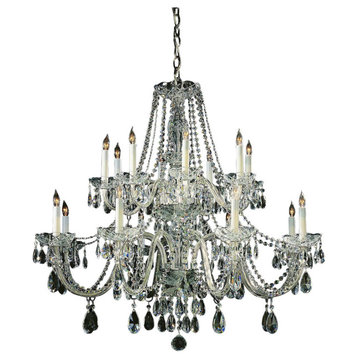 Traditional Crystal 16 Light Clear Spectra Crystal Chrome Chandelier