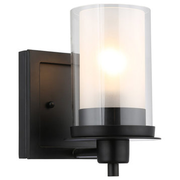 Designers Impressions Juno Collection Wall Sconce, 1-Light, Matte Black