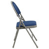 Flash Furniture Hercules Padded Metal Folding Chair in Navy and Gray