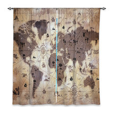 dianoche designs whimsical world map v window curtains 2 piece set 80