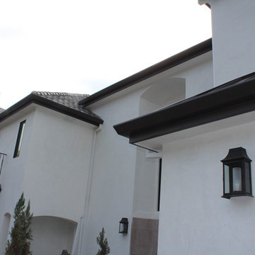 6 inch Angle Face/Flat Face Gutters with smooth Downspouts in Pacific Palisades
