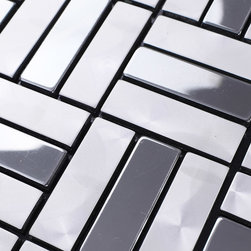 Metallic Mosaic Tile Aluminum Panel Wall Stickers Strip Tiles - Mosaic Tile