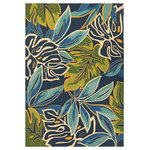 Couristan Inc - Couristan Covington Areca Palms Area Rug, Azure-Forest Green, 5'6"x8' - Designed with today's busy households in mind, the Covington Collection showcases versatile floor fashions with impressive performance features that add to their everyday appeal. Because they are made of the finest 100% fiber-enhanced Courtron polypropylene, Covington area rugs are water resistant and can be used in a multitude of spaces, including covered outdoor patios, porches, mudrooms, kitchens, entryways and much, much more. Treated to prevent the growth of mold and mildew, these multi-purpose area rugs are exceptionally easy to clean and are even considered pet-friendly. An ideal decor choice for families with young children, or those who frequently entertain, they will retain their rich splendor and stand the test of time despite wear and tear of heavy foot traffic, humidity conditions and various other elements. Featuring a unique hand-hooked construction, these beautifully detailed area rugs also have the distinctive aesthetic of an artisan-crafted product. A broad range of motifs, from nature-inspired florals to contemporary geometric shapes, provide the ultimate decorating flexibility.