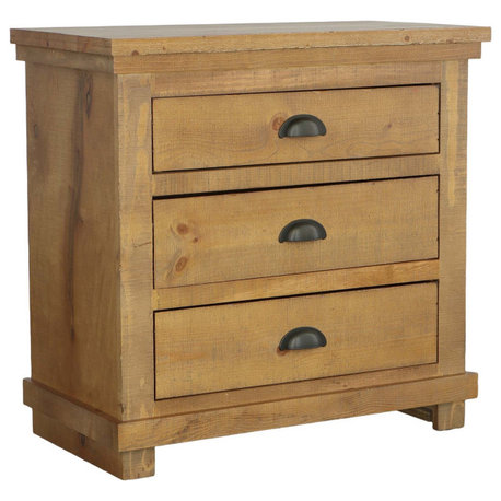 Willow Distressed Nightstand, Distressed Pine