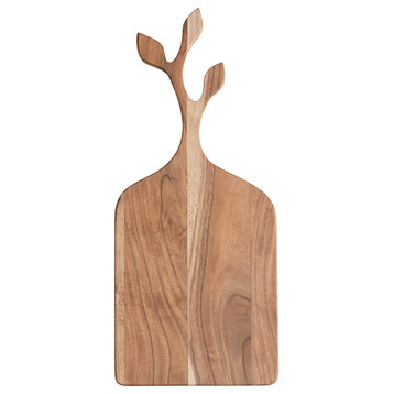 Large Acacia Wood Cheese Slicer, Cutting Board, Branch Handle, Natural