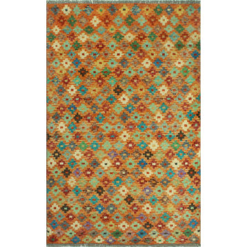 Balochi Perceval Orange/Ivory Rug, 3'0 x 4'10