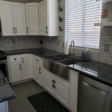 Shaker White Kitchen with Granite Countertops