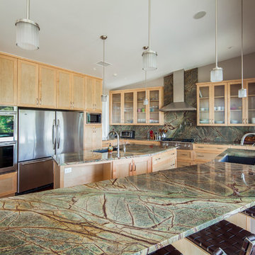 Kitchen— 2014 Lakeway Warm Contemporary Waterfront Custom Home on Lake Travis