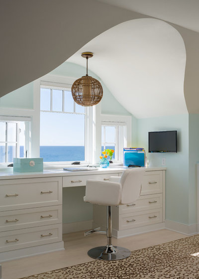 Beach Style Home Office by George Penniman Architects, LLC