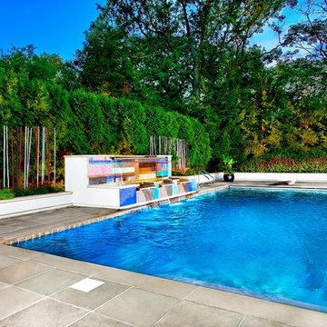 Glencoe, IL Swimming Pool, Spa and Raised Fountain