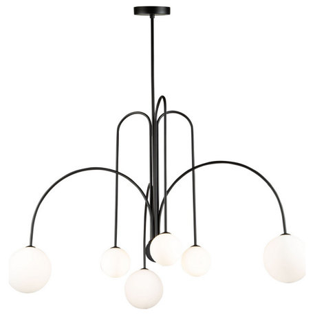 Comet LED Chandelier, Semi Matte Black