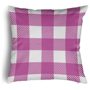 Buffalo Plaid Accent Pillow With Removable Insert, Orchid, 26"x26"