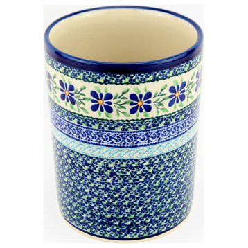 Polish Pottery Utensil Jar, Pattern Number: du121