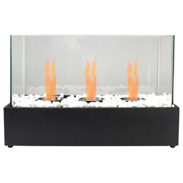17.75" Bio Ethanol Ventless Portable Tabletop Triple Fireplace with Flame Guard