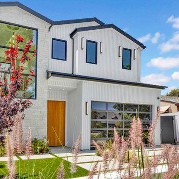 Modern farmhouse exterior — Studio City new home build