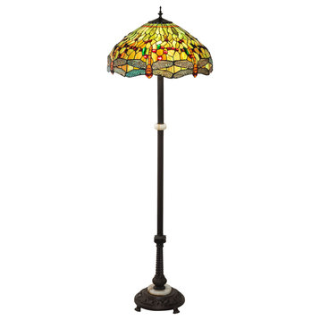 62 High Tiffany Hanginghead Dragonfly Floor Lamp