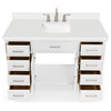 Ariel Kensington 55" Rectangle Sink Bath Vanity, White, 1.5" White Quartz