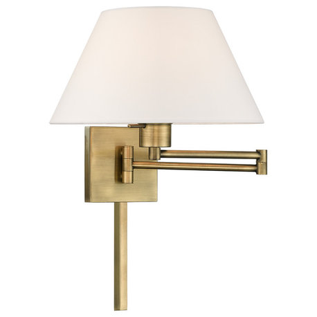 Livex Lighting Antique Brass 1-Light Swing Arm Wall Lamp