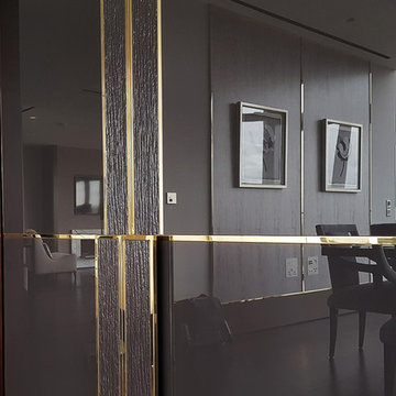 Bespoke panels  and doors with polished brass