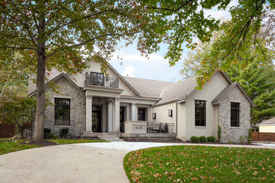 Inspiration for a transitional exterior home remodel in Kansas City