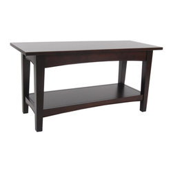 Alaterre Furniture - Shaker Cottage Bench, Shelf, Espresso - Accent And Storage Benches