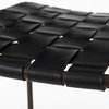 Clarissa Black Woven Leather Seat with Dark Nickel Frame Bar Stool