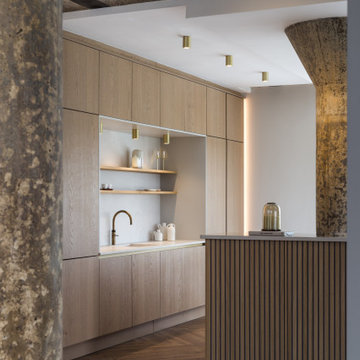 Rezana & Zola Matte Kitchen in Parched Oak & Light Grey