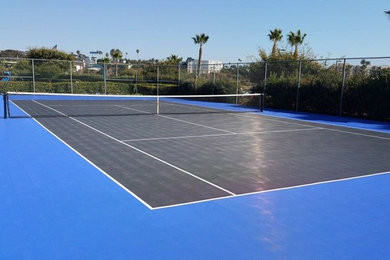 Photo of a large traditional backyard outdoor basketball/tennis/multi-game court in Other.