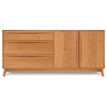 Copeland Catalina 3 Drawers On Left, 2 Doors On Right Dresser, Natural Cherry