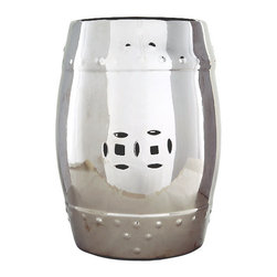 Chinese Garden Stool - Silver - Furniture