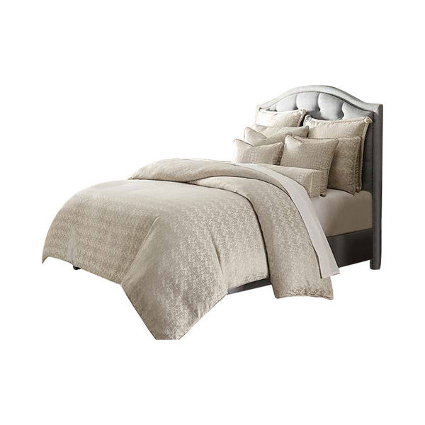 AICO Bedding Carlyle 10-Piece King Comforter Set, Platinum