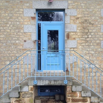 porte d'entrée avec imposte et tierce vitrés