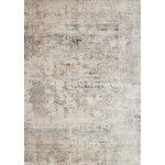 Loloi - Power Loomed Javari JV-01 Ivory / Granite Area Rug by Loloi, 2'6"x4'0" - Designed for looks and engineered for long-lasting durability, the Javari Collection takes the floor to new heights. The distressed all-over patterns are modernized through bold colors that enliven and transform the rugs' surroundings, while the power-loomed polyester and polypropylene construction ensures very limited shedding.