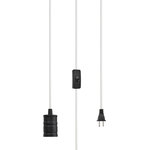 Aspen Creative Corporation - 21003 1-Light Plug-in Hanging Socket Pendant Fixture With Matte Black Socket - Aspen Creative is dedicated to offering a wide assortment of attractive and well-priced portable lamps, kitchen pendants, vanity wall fixtures, outdoor lighting fixtures, lamp shades, and lamp accessories. We have in-house designers that follow current trends and develop cool new products to meet those trends. Product Detail