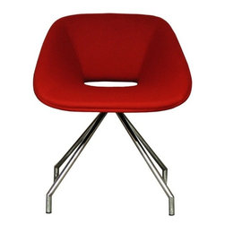 Red Swivel Dining Chair by B&T - Dining Chairs