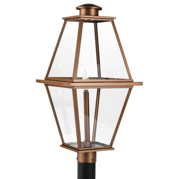 Bradshaw 1-Light Outdoor Post Lantern, Antique Copper, Painted