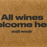 Mohawk Home - Mohawk Home Except Moscato Natural 1' 6" x 2' 6" Door Mat - Almost all wine lovers are welcome here with the humorous style of Mohawk Home's Except Moscato Doormat. The synthetic fibers have excellent scraping and wiping properties to help scrape dirt, debris, and absorb water from the bottom of shoes before it is tracked indoors. The durable faux coir does not shed and offers long lasting functionality year after year. Low-profile height offers ideal functionality for high traffic areas and in entryways as it will not obstruct doors from opening or closing. This doormat offers low maintenance upkeep - simply vacuum, shake out, or sweep off debris, spot clean with a solution of mild detergent and water. Do not bleach. Air dry. Dry flat.