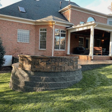Paver Patio with Stacked Stone Fire Pit — Huntersville, NC