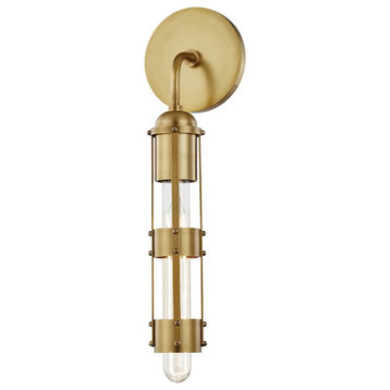 Mitzi Violet 1 Light Large Wall Sconce, Aged Brass H272101-AGB