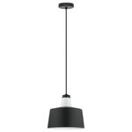 Eglo Lighting - Eglo Lighting 96802A Tabanera - One Light Drum Pendant - Always on-trend, the Tabanera Pendant Light by EglTabanera One Light D Black/White Black/Wh *UL Approved: YES Energy Star Qualified: n/a ADA Certified: n/a  *Number of Lights: Lamp: 1-*Wattage:60w E26 Medium Base bulb(s) *Bulb Included:No *Bulb Type:E26 Medium Base *Finish Type:Black/White