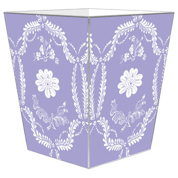Lavender Provincial Wastepaper Basket, Flat Top