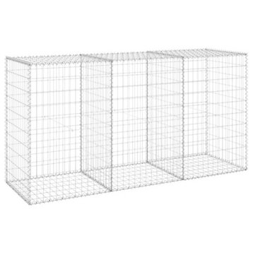 vidaXL Gabion Wall with Covers Galvanized Steel 78.7" Gabion Basket Cage Fence
