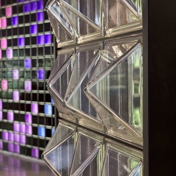 Textured Architectural Glass Block Partition Wall