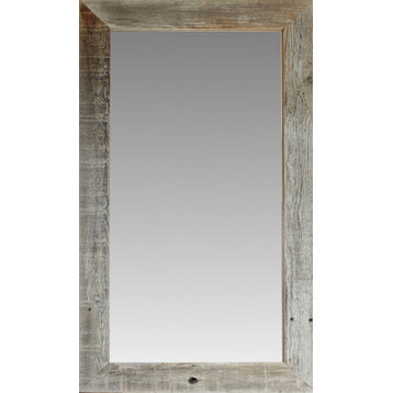Rustic Mirror, Homestead Flat Barnwood Mirror, 22"x26"