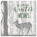 DDCG - "Warm Winter Wishes" Canvas Wall Art, 20"x20" - The Warm Winter Wishes 20"x20" Canvas Wall Art features a curious fawn walking through a forest on a snowy night. This canvas helps you add some festive flair to your your Christmas decor this season. Durable and lightweight, you take home artwork ready to hang. The result is a stunning piece of wall art worthy of hanging in your home.